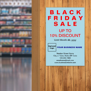 Business Black Vendredi Vente Light Blue Poster