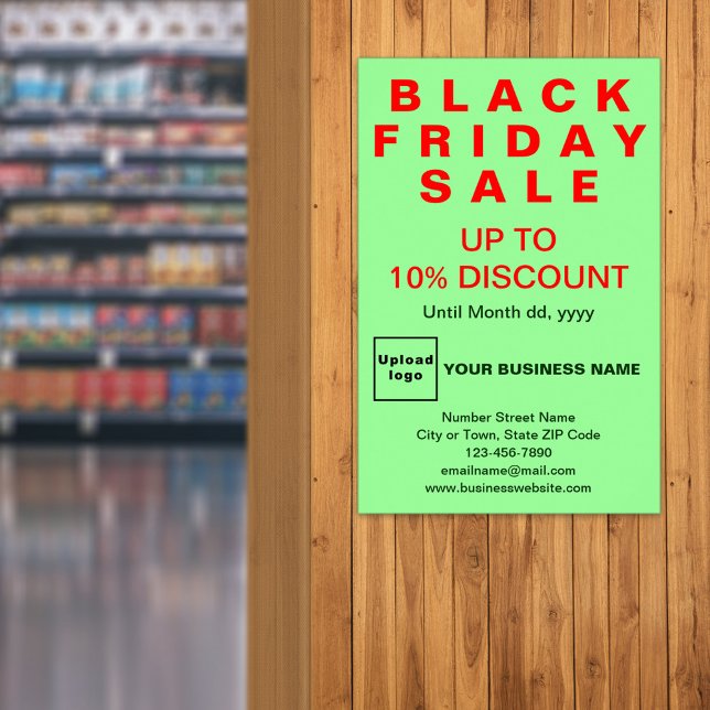 Business Black Vendredi Vente Light Green Poster (Black Friday Sale on light green poster)
