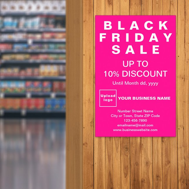Business Black Vendredi Vente Pink Poster (Black Friday Sale on pink poster)