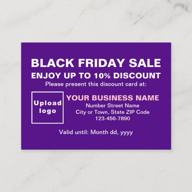 Business Black Vendredi Vente sur Purple Carte de  (Devant)