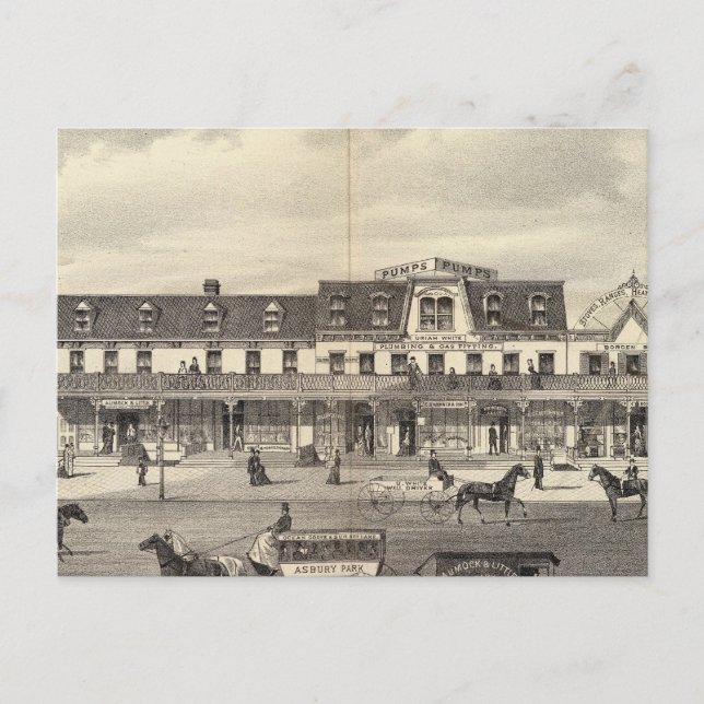 Business Block, Asbury Park, New Jersey Postkarte (Vorderseite)