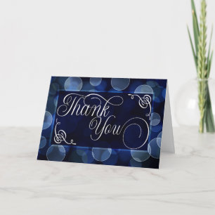 Business Blue Bokeh Blank Dankeskarte