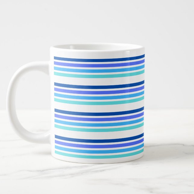 Business Blue Stripe Tee Kaffee Spezialität Tasse (Links)