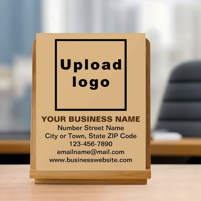 Business Brand on Light Brown Acrylic Sign Acrylschild (Von Creator hochgeladen)