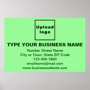 Business Brand on Light Green Rectangle Poster