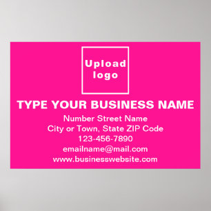 Business Brand on Pink Rectangle Poster