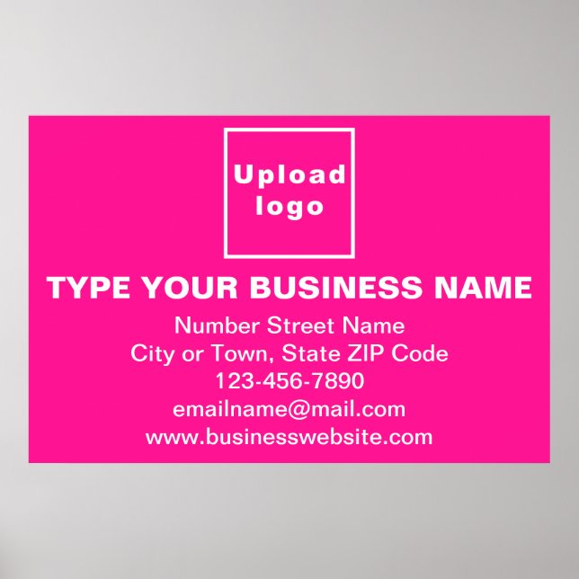 Business Brand on Pink Rectangle Poster (Vorne)