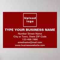 Business Brand on Red Rectangle Poster