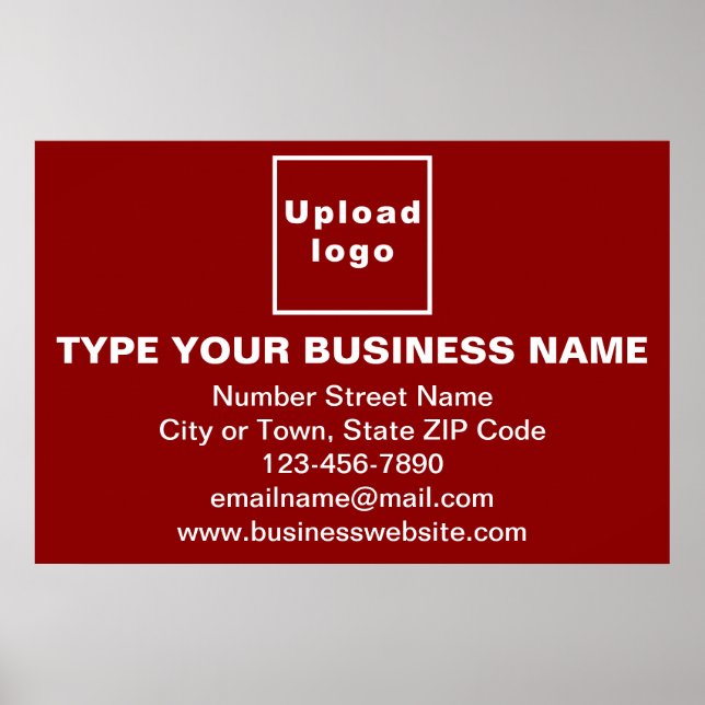 Business Brand on Red Rectangle Poster (Vorne)