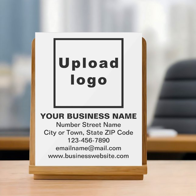 Business Brand on White Acrylic Sign Acrylschild (White acrylic sign with your business brand)