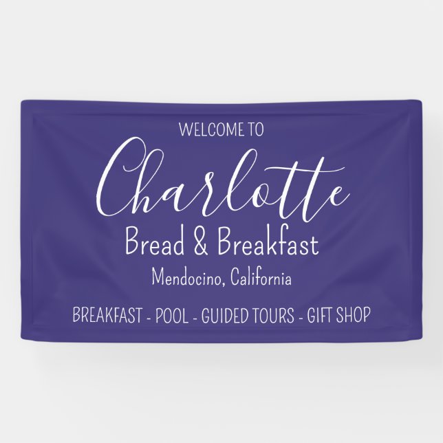 Business Bread & Breakfast Modernes, einfach Lila Banner (Horizontal)