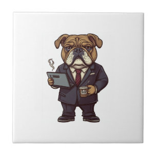 Business Bulldog � Lustiger Bürohund Fliese