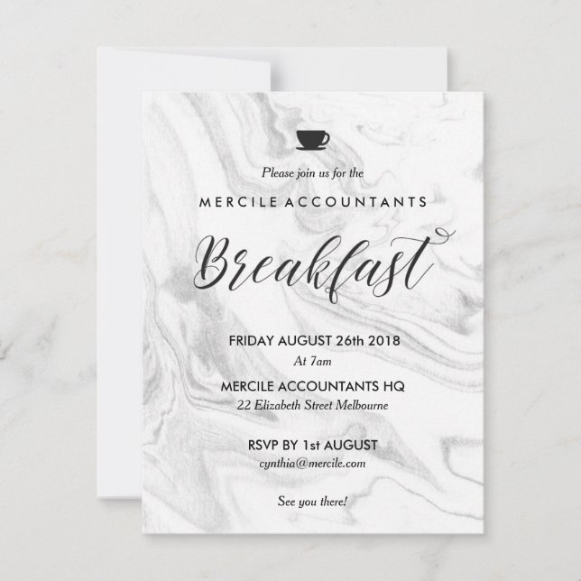 Business Business Business Breakfast für Unternehm Einladung (Vorderseite)