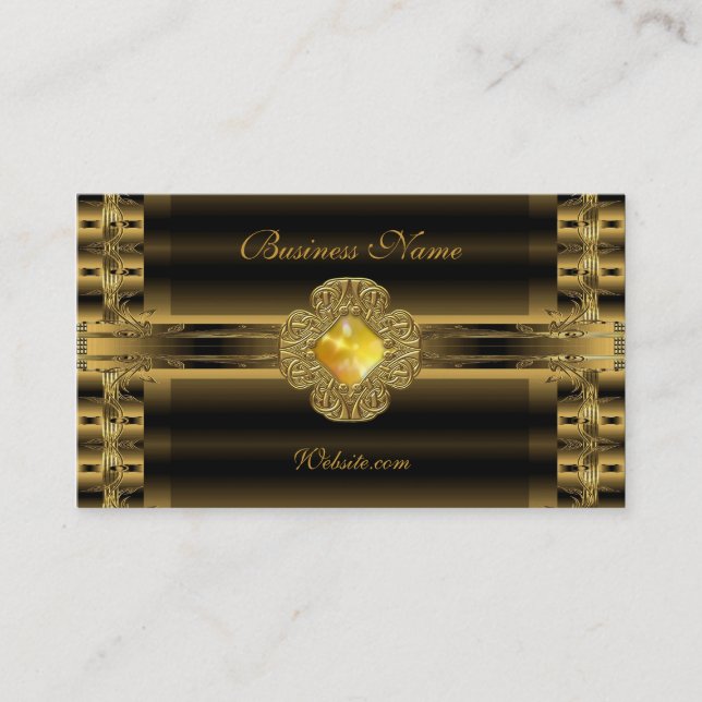 Business Card Altes Gold Art Deco Jewel Visitenkarte (Vorderseite)