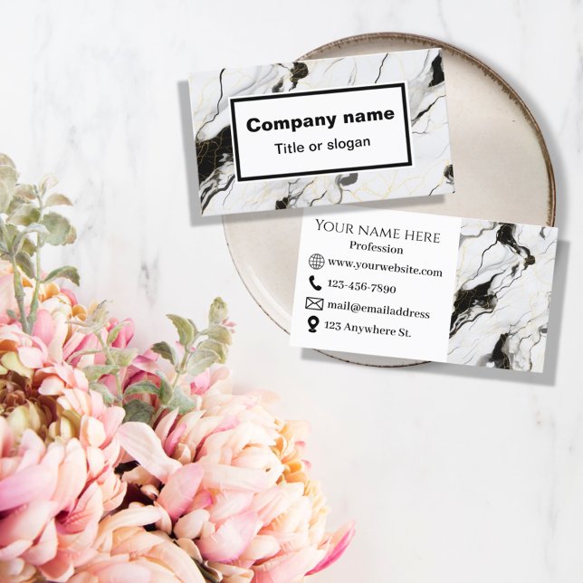 Business Card aus schwarzem und weißem Marmor Visitenkarte (Von Creator hochgeladen)