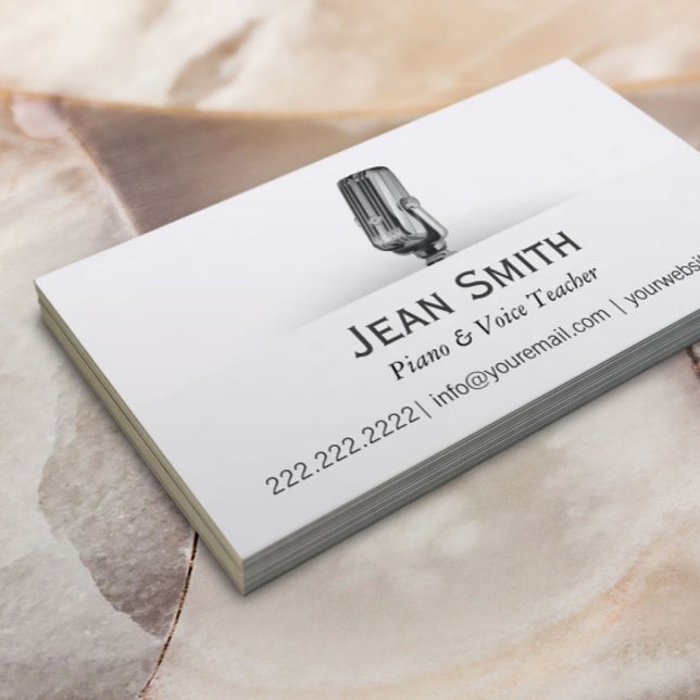 Business Card beruflich Piano & Voice Teacher Visitenkarte (Von Creator hochgeladen)
