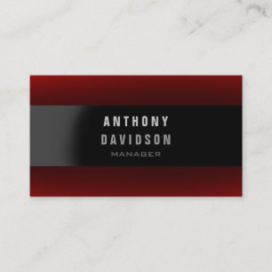 Business Card beruflich Red Black Gray Manager Visitenkarte