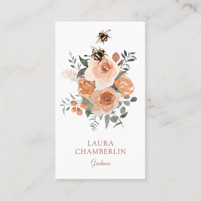 Business Card "Blumen und Bienen" Visitenkarte (Vorderseite)