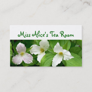 BUSINESS CARD, Blumenstrauß, "Three Trillium" , Fo Visitenkarte