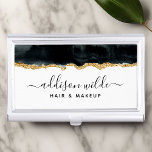 Business Card Case für Schwarz und Gold Visitenkarten Dose<br><div class="desc">Black and Gold Watercolor Visitenkarte Case. Perfekt für Make-ups,  Haarstylisten,  Kosmetologen und mehr!</div>