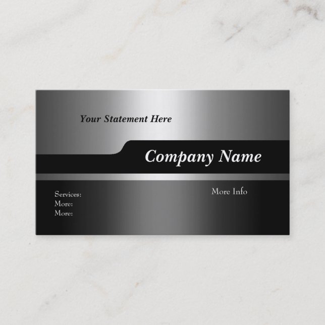 Business Card Company Elegantes Schwarzes Silber Visitenkarte (Vorderseite)