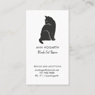 Business Card der Black Cat Rescue Organisation Visitenkarte