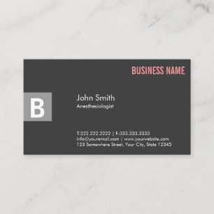 Business Card des beruflichen Grauen Anästhesisten Visitenkarte