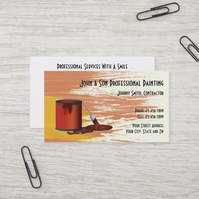 Business Card des beruflichen Malers AN Visitenkarte (Vorderseite/Rückseite Beispiel)