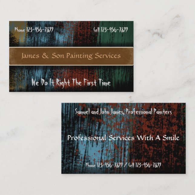 Business Card des beruflichen Malers AN Visitenkarte (Vorne/Hinten)