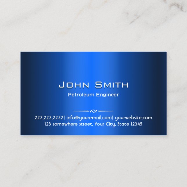 Business Card des Blue Metal Petroleum Engineers Visitenkarte (Vorderseite)