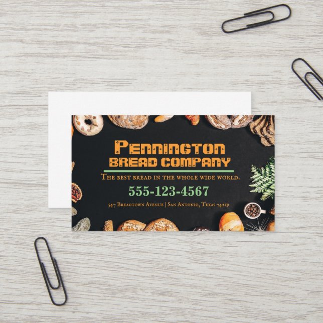 Business Card des Broterzeugers Visitenkarte (Vorderseite/Rückseite Beispiel)