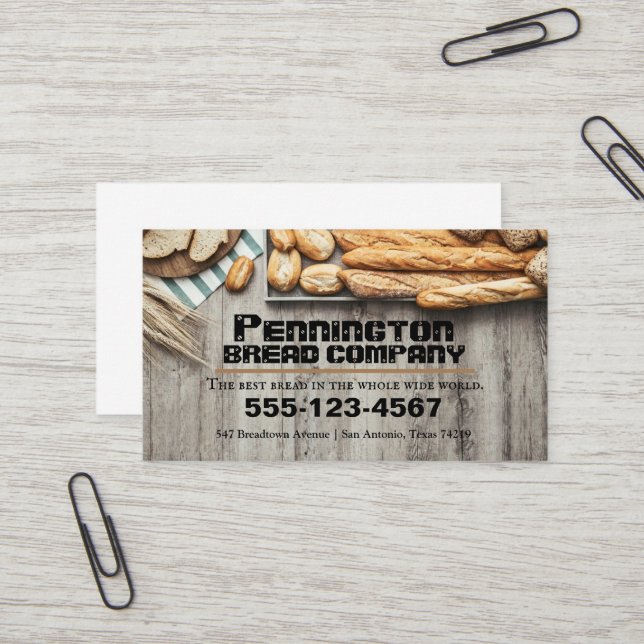 Business Card des Broterzeugers Visitenkarte (Vorderseite/Rückseite Beispiel)