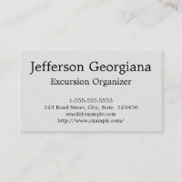 Business Card des Classy & Elegante Exkursion Orga
