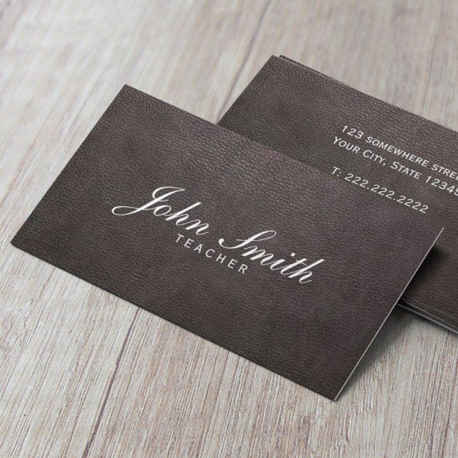 Business Card des klassischen Dark Leather Teacher Visitenkarte (Von Creator hochgeladen)