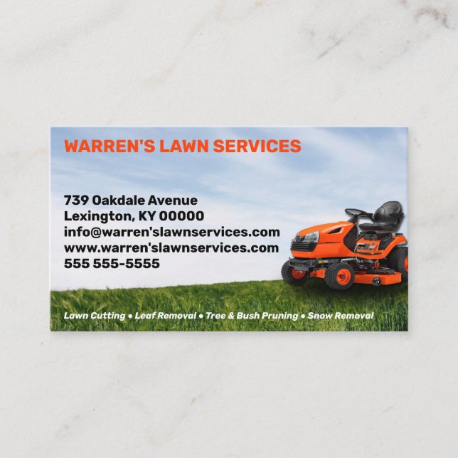 Business Card des Lawn Service Company Visitenkarte (Vorderseite)