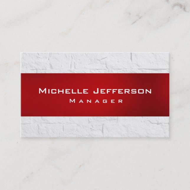 Business Card des Red Gray Wall Brick Pattern Mana Visitenkarte (Vorderseite)