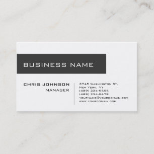 Business Card des White Gray Contemporary Manager Visitenkarte