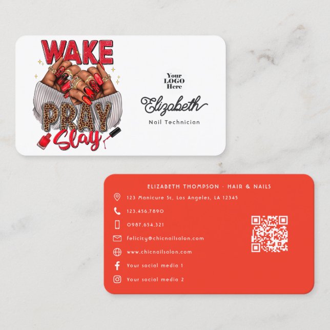 Business Card Design geweckt, beten, versenden Visitenkarte (Vorne/Hinten)