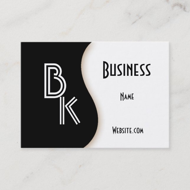 Business Card Einfach Schwarz-weiß Visitenkarte (Vorderseite)