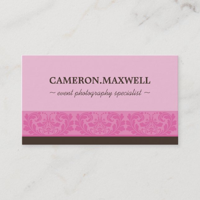 BUSINESS CARD elegant niedlich luxuriös pink braun Visitenkarte (Vorderseite)