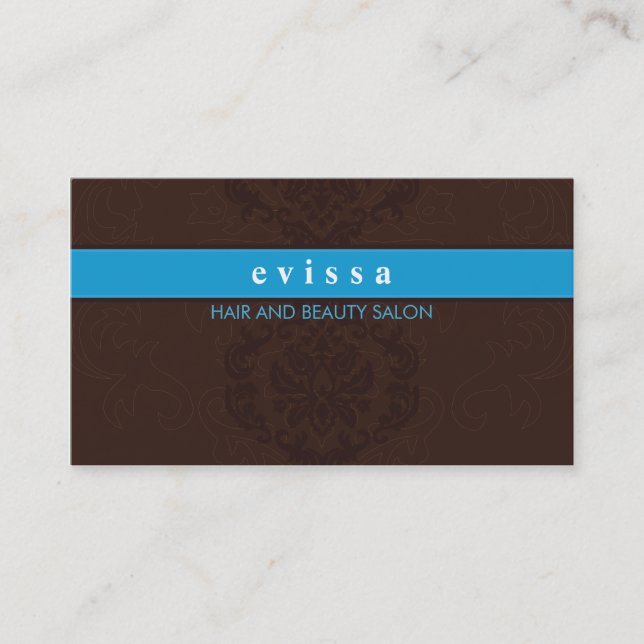 BUSINESS CARD elegante Finesse Braun Aqua Blau Visitenkarte (Vorderseite)