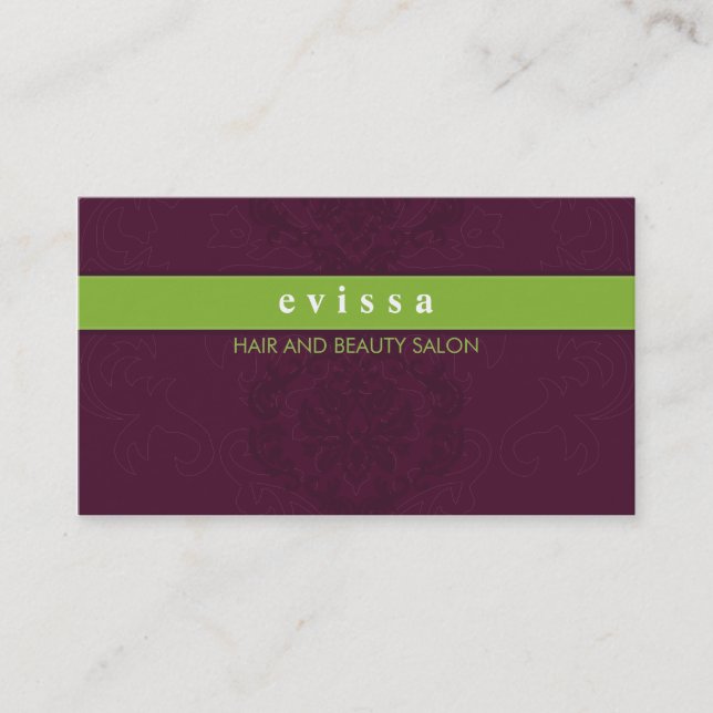BUSINESS CARD elegante Finesse Pflaumengrün Visitenkarte (Vorderseite)
