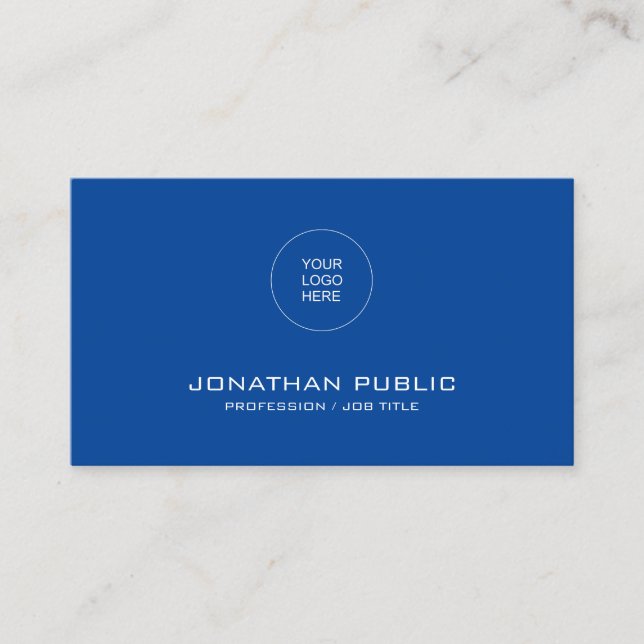 Business Card Elegante moderne Deep Blue Vorlage Visitenkarte (Vorderseite)