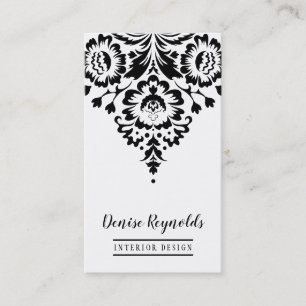 BUSINESS CARD elegante, stilvolle Damaske Schwarz- Visitenkarte