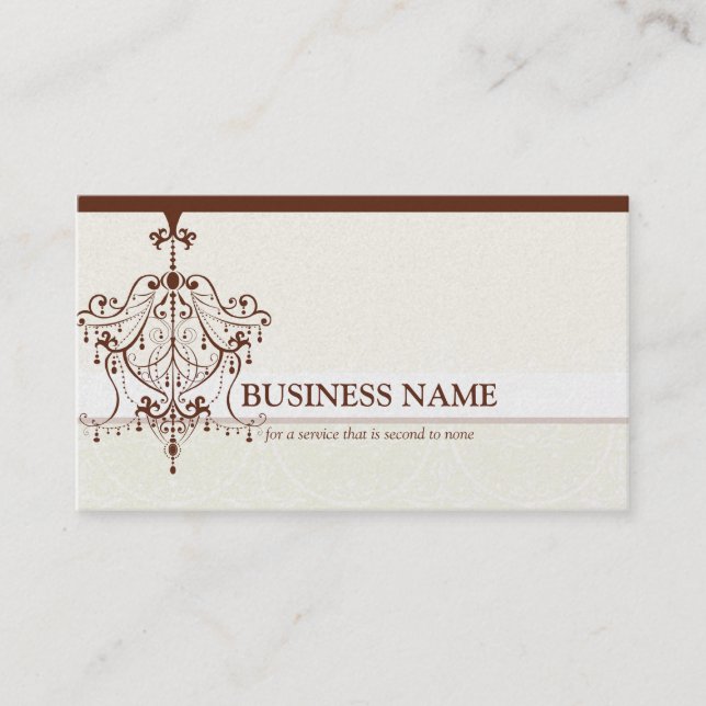 BUSINESS CARD eleganter Vintager Kronleuchter Visitenkarte (Vorderseite)