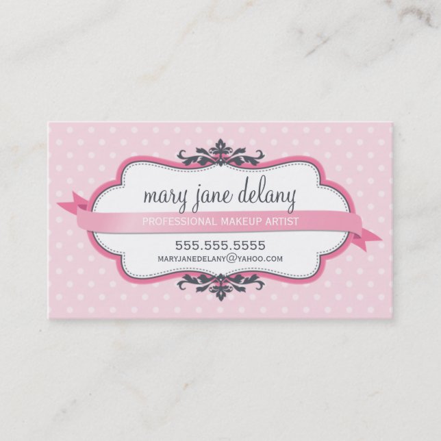 BUSINESS CARD elegantes, fett rosa Pastellbaby Visitenkarte (Vorderseite)