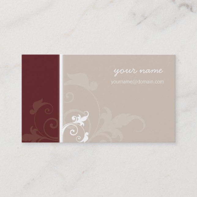 BUSINESS CARD elegantes modernes Blattwerk Visitenkarte (Vorderseite)