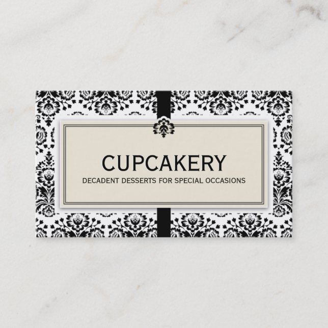 BUSINESS CARD elegantes schwarzes Elfenbein Visitenkarte (Vorderseite)