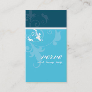 BUSINESS CARD elegantes verve foliage aquamarines  Visitenkarte