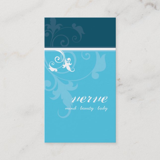 BUSINESS CARD elegantes verve foliage aquamarines  Visitenkarte (Vorderseite)